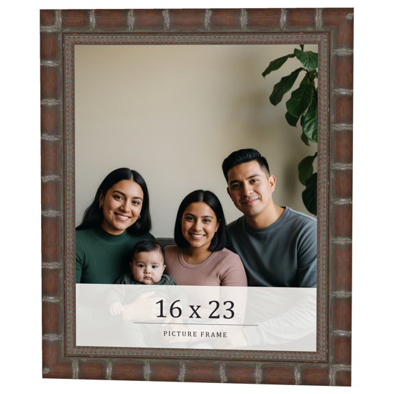 16x23 Dark Brown Bamboo Real Wood Picture Frame Width 1.5 inches | Interior Frame Depth 0.5 inches