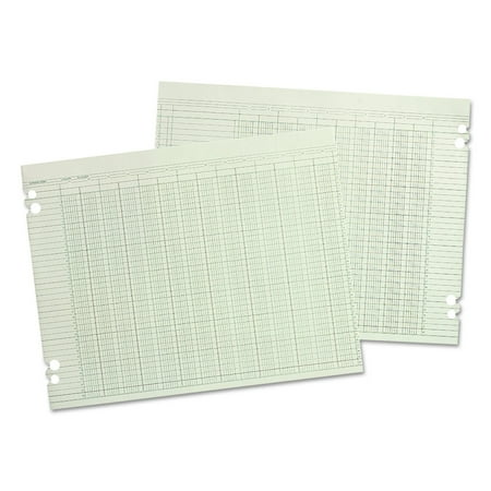 Wilson Jones Accounting Sheets 10 Columns 11 x 14 100 Loose Sheets/Pack Green G3010