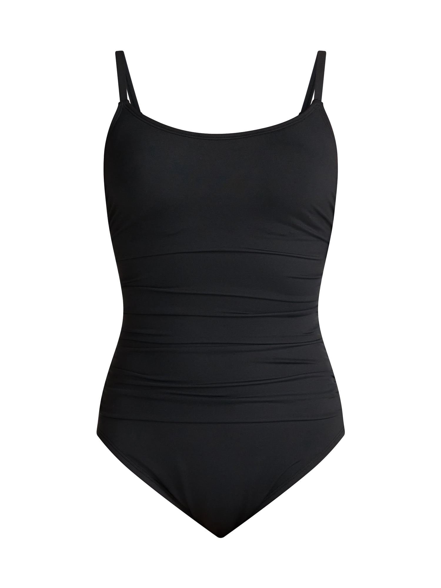 Time and Tru Women's Ruched One Piece Swimsuit, Sizes XS-2X