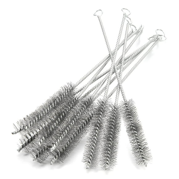 Utoolmart Steel Wire Cleaning Brush, Spiral Power Tube Brush, Steel Wire Tube Brush Cleaning Tool, Tube Bottle Brush, 0.8-inch Diameter 12-inch Length, 10pcs