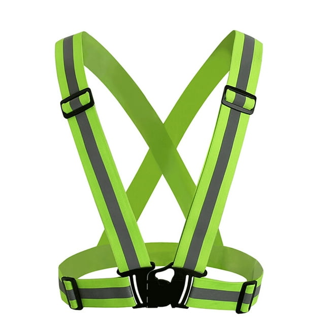 GOGO Wholesale Reflective Running Vest, High Visibility Adjustable Safety Vest for Running, Jogging, Walking, Cycling-NeonGreen-1 Pc