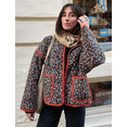 thumbnail image 5 of Women's Cropped Puffer Jacket Floral Print Quilted Puffer Jackets Open Front Lightweight Short Jacket Trendy, 5 of 6