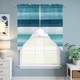 thumbnail image 6 of Swag Valance Curtains for Windows, Teal Blue Green Light Filtering Kitchen Curtains with Rod Pocket, Modern Ombre Minimalism Abstract Stripes Window Treatment Valances for Living Room, 36x45 - 2 PCS, 6 of 9