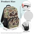 thumbnail image 7 of Yspwyqan Duck Camo Bow School Backpack for Kids Teens, 17 Inch Lightweight Large Capacity with Side Pockets, Double Zipper Fits 15.6 Laptop Bookbag for Elementary Middle High School, 7 of 7