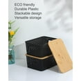 thumbnail image 6 of 6 Pack Plastic Storage Bins with  Lids for Pantry, Closet, Office, Home Organization, 6 of 6
