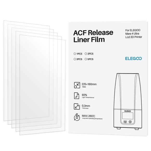 Impresora ACF Release Liner Film ELEGOO Mars 4 Ultra 3D, 5 unidades