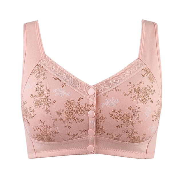 Hoksml Sujetador con botón frontal, cómodo sujetador con botón frontal, sujetadores deportivos, comodidad total, cierre fácil, corsé con hebilla frontal, sujetadores para dormir todos los días,,Pink