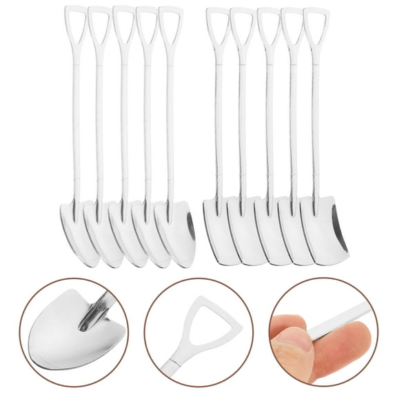 Squalise 1 Set of 20Pcs Ice Cream Dessert Spoons Retro Shovel Spoons for Cafe Home