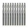 thumbnail image 2 of Lukcase 1/8" Shank Ball Nose 2 Flutes Carbide End Mills CNC Router Bits Double Flute Spiral Set Tool, 2 of 4