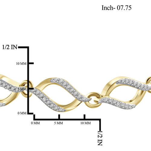 JewelersClub Diamond Bracelet 14k Gold Plated Bracelet – Genuine White Diamond Bracelet 14k Gold Plated Brass Jewelry for Women – Hypoallergenic Diamond Bracelets for Women