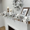 thumbnail image 2 of Northlight Flocked Pinecones and Berries Artificial Pine Christmas Garland - 6' x 8" - Unlit, 2 of 8