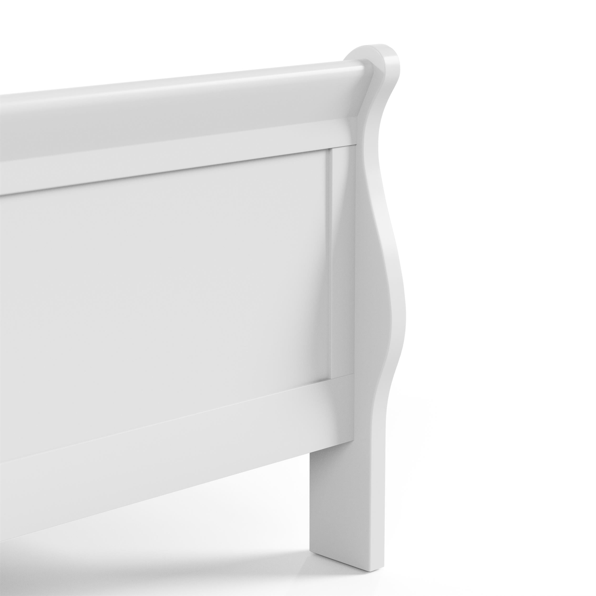 Furniture of America Arabella Wood Sleigh King Panel Bed in White