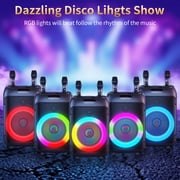 JYX Large Party Speaker, 120W Subwoofer Outdoor Speaker Bluetooth with Wheels, Dual 12 Subwoofer Deep Bass