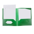 thumbnail image 4 of Poly File Folder with No Prongs and Dual Business Card Slots, Two Pocket Poly Folder with Anti-Drop Retaining Flaps, Durable 2-Pocket Plastic File Folders for Letter Size Paper, 1Pc(Green,11.8x9.4"), 4 of 5