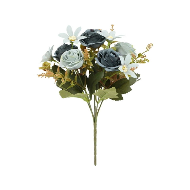 Flowers for Decoration,Fake Flowers for Decoration Simulated Flowers Roses Fake Flowers Bundle Wedding Home Furnishings Hotel Interior Decoration Artificial Flowers Decorative Ornaments