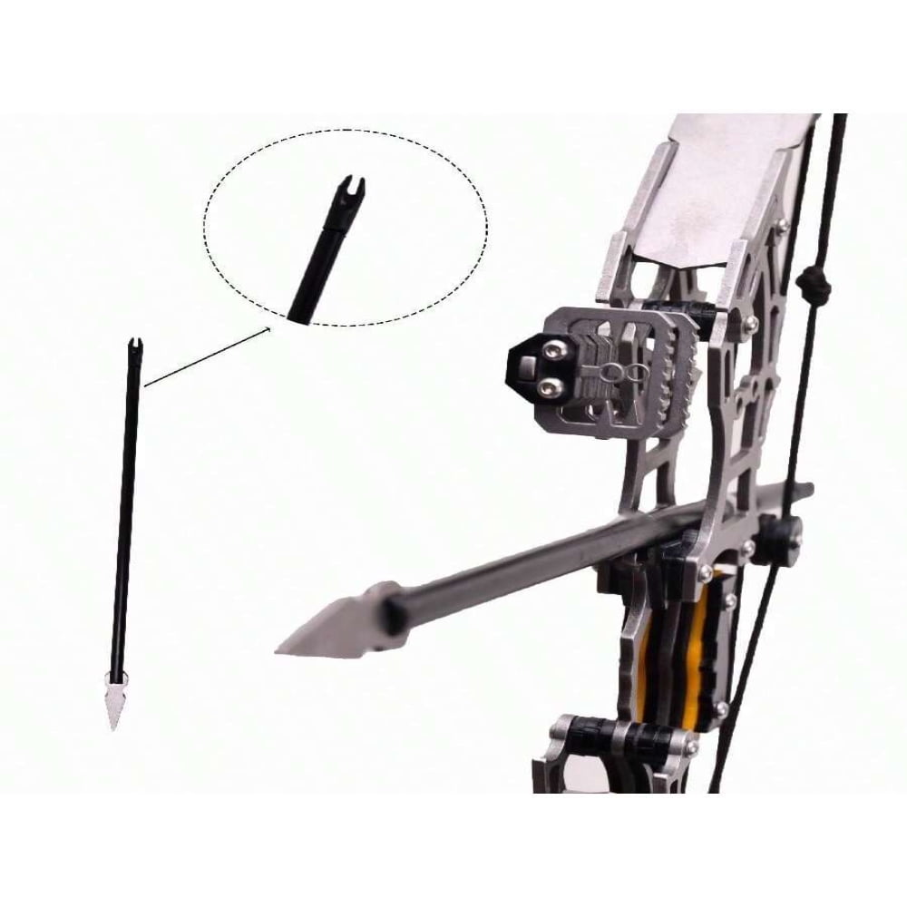 QUTETN 9.5 Inch Mini Compound Bow Stainless Steel Includes Arrows And Target Paper