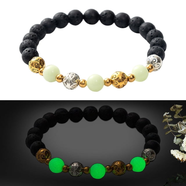 Pulsera de cuentas luminosas Salvador con dijes elástica decorativa para regalos de cumpleaños Joyería para niñas Novio Amarillo y verde