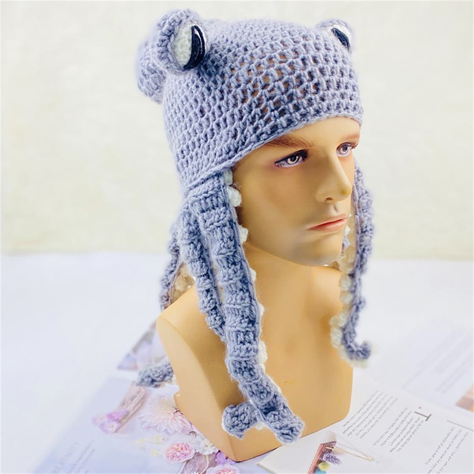 EnJoCho Crochet Knitted Hat, Hand Knitting Woolen Hat Funny