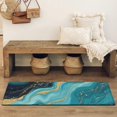 thumbnail image 4 of Blue and Gold Marble Sparkle Waves Pattern Bathroom Rugs Mat,Non Slip Microfiber Bathroom Rug,Rubber Backing,Soft Bathroom Mats for Bathroom Floor,Tub and Shower,47x17in(120x43cm), 4 of 5