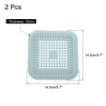 thumbnail image 2 of Uxcell 2packs Shower Drain Hair Catcher Square Drain Strainer for Shower Kitchen, Light Blue, 2 of 5