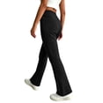 thumbnail image 6 of Women's Casual Flare Pants Ribbed Knit High Waist Dressy Trousers, Elastic Waist Stretchy Soft Pants with Pockets, Business Casual Lounge Work, Long Pants | UKHCCC,Black L, 6 of 8