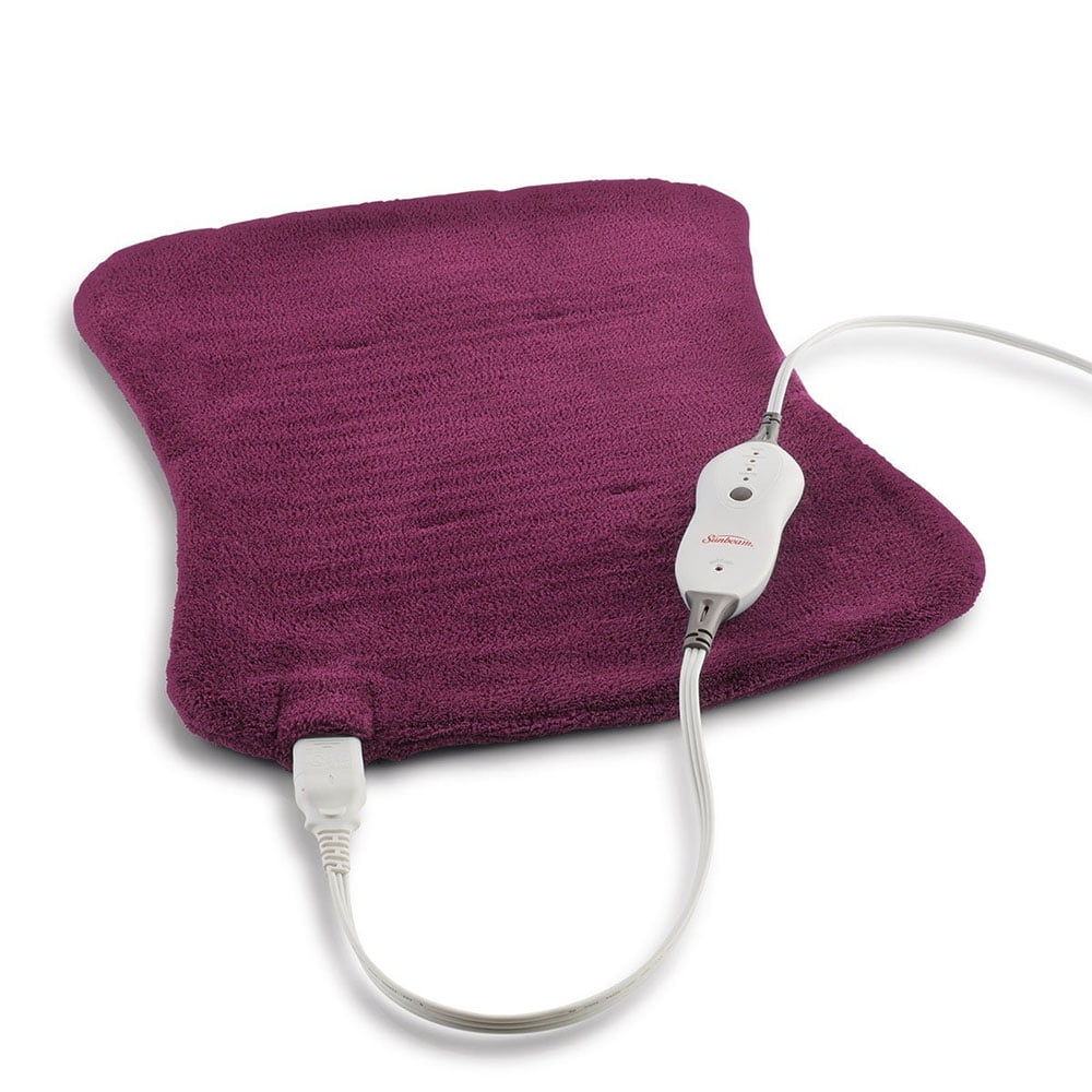 Sunbeam 829402035 XpressHeat XL Hourglass Shaped Heating Pad Eggplant