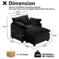 thumbnail image 5 of Oversize Sofa Chair with Ottoman, Gexpusm Modern Comfy Living Room Chair, Corduroy Upholstered Armchair, Compact Reading Chair with Footrest for Living Room, Bedroom and Office,Black, 5 of 5