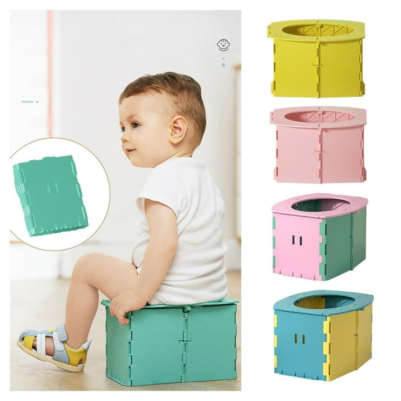 Children's Portable Toilet Green Portable Travel Toilet Folding Commode Toilet Seat Hiking for Camping