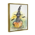 thumbnail image 3 of Stupell Industries Witch Cat on Pumpkin Holiday Painting Gold Floater Framed Art Print Wall Art, 25 x 31, 3 of 9