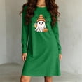 thumbnail image 6 of Taqqpue Womens Sleepshirt Long Sleeve Crew Neck Cotton Nightgown Halloween Graveyard Print Oversized Knee Length Casual Pullover Lightweight Sleep Gown for Women All Plus Sizes, 6 of 6