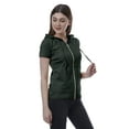 thumbnail image 3 of Moomaya Womens Zip Up Hoodie Short Sleeves Top Pockets Casual Hoodies, 3 of 7