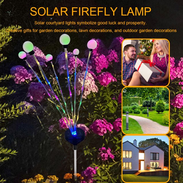 Luces solares oscilantes para jardín, luces de estaca para césped de 6LED, baile de viento para pasarela y patio FLhrweasw Nuevo