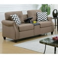 thumbnail image 2 of 2pcs Sofa set,Microfiber Sofa+Loveseat Living Room Set ,Plush Polyfiber Sofa Loveseat with Console Pillows Couch, 2 of 5