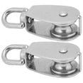 thumbnail image 2 of Stainless Steel Single Pulley, Wear-resistant 360° Rotating Ring Single Pulley Rust-proof With 2 Single Pulleys For Transmitting Or Pulling Work For Worker, 2 of 8