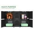 thumbnail image 5 of Amunrbrek Double Cat Litter Box Enclosure for 2 Cats with Scratcher Mat & Motion-Activated Light, Black, 5 of 11