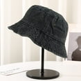 thumbnail image 3 of Eoperou Wide Brim Solid Color Bucket Hat Unisex Denim Washed Basin Hat Fashion Accessories, 3 of 7