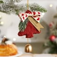 thumbnail image 6 of Loyerfyivos Christmas Tree Bell Ornaments,Plush Pendant Christmas Decoration Pendant,Christmas Tree Shape Hanging Plush Pendant and Gold Jingle Bell Gifts for Christmas Party Door Wall Decor (Red), 6 of 6