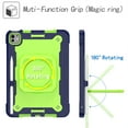 thumbnail image 3 of Dteck Kids Case for Lenovo Tab M11 11-inch TB330FU TB330XU,Heavy Duty Silicone Case Hand Grip 360°Rotatable Stand Shockproof Kickstand Cover with Shoulder Strap,Navy/Green, 3 of 8
