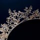 thumbnail image 3 of Tiara de boda de oro rosa con diamantes de imitación para mujer, tiara barroca, joyería para el cabello de novia para bodas, desfiles, fiestas de princesas, 3 of 5