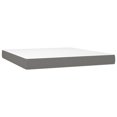 thumbnail image 3 of vidaXL Box Spring Bed with Mattress Dark Grey 193x203 cm King Fabric, 3 of 5