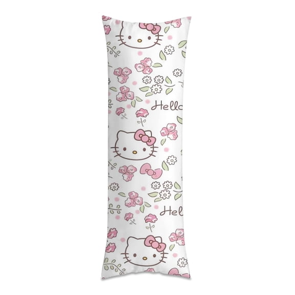 Hello Kitty Anime Body Pillow Cover Ultra Soft Microfiber Pillowcases with Hidden Zipper Closure 16x48inch