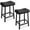 Black, variant on FOLDLIFE Set of 2 Modern 24" Counter Height Barstools, Upholstered Backless Saddle Stools with Curved Surface in PU Leather for Kitchen Counter or Home Bar, Brown