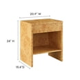 thumbnail image 4 of Hudson 1-Drawer Burl Wood Nightstand With Shelf, 4 of 10