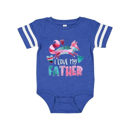 

Inktastic I Love My Father Pink and Blue Fox with Hearts Gift Baby Boy or Baby Girl Bodysuit