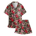 thumbnail image 4 of Landzoo One Valentine's Day Pajama For Girls Floral Print Satin Like Sleepwear Two Piece Outfit With Comfortable Design Stylish Cute Cozy Children's Outfits 6-7 Years, 4 of 4