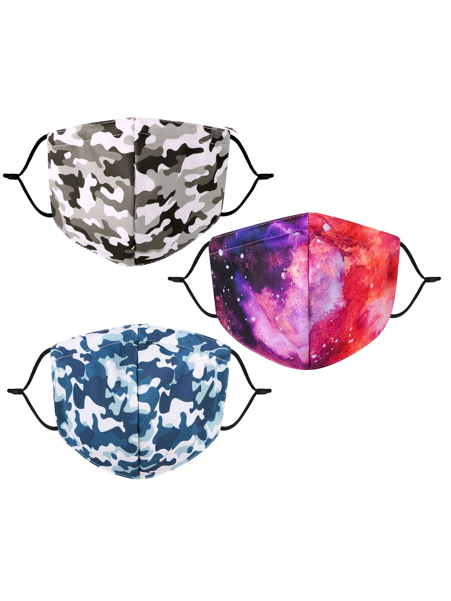 3 PCS Washable Resuable Breathable 2 Layer Cloth Fabric Face Mask, M4