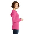 thumbnail image 3 of District Made Ladies Perfect Tri Long Sleeve Hoodie-M (Fuchsia Frost), 3 of 6