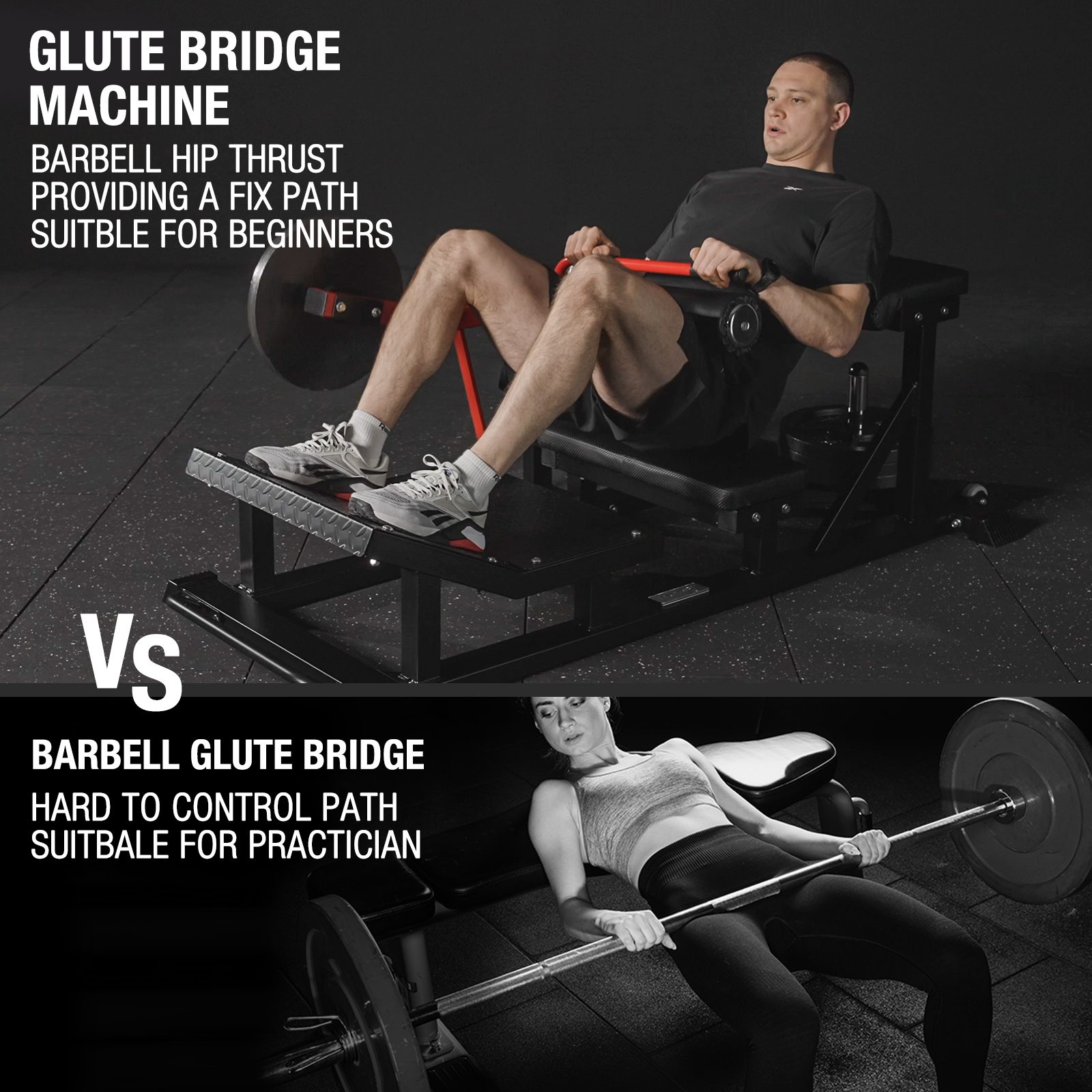 syedee Glute Bridge Machine, Heavy Duty Plate-Loaded Hip Thrust Machine, Glute Drive Machine for Glute Muscles Shaping(Red), Home Gym Equipment - image 3 of 10