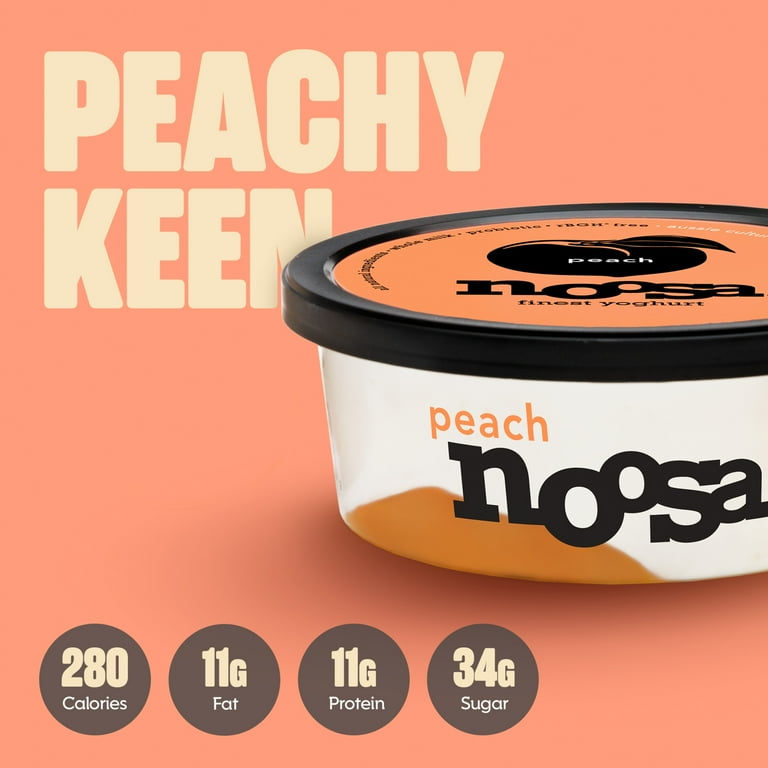 Noosa Yoghurt, Whole Milk Yogurt, Velvety Smooth & Creamy, Peach