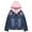 PinkCap-2276, variant on KIDSCOOL SPACE Little Girl Pink Detachable Hood Flower Embroidered Jean Jacket,Pink Cap,7-8 Years